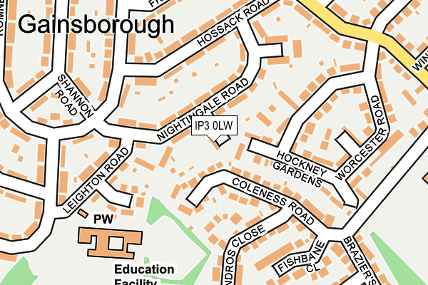 IP3 0LW map - OS OpenMap – Local (Ordnance Survey) IP3 0LW map - OS OpenMap – Local (Ordnance Survey)