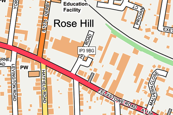 IP3 9BG map - OS OpenMap – Local (Ordnance Survey) IP3 9BG map - OS OpenMap – Local (Ordnance Survey)