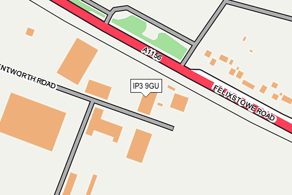 IP3 9GU map - OS OpenMap – Local (Ordnance Survey)