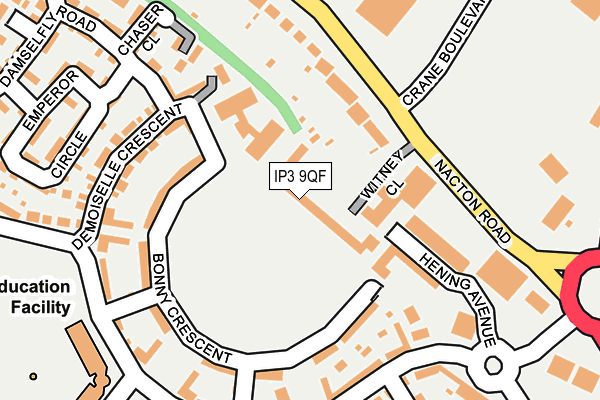 IP3 9QF map - OS OpenMap – Local (Ordnance Survey) IP3 9QF map - OS OpenMap – Local (Ordnance Survey)