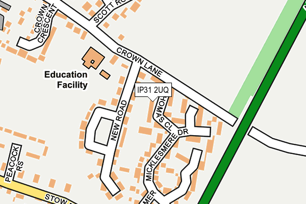 IP31 2UQ map - OS OpenMap – Local (Ordnance Survey) IP31 2UQ map - OS OpenMap – Local (Ordnance Survey)
