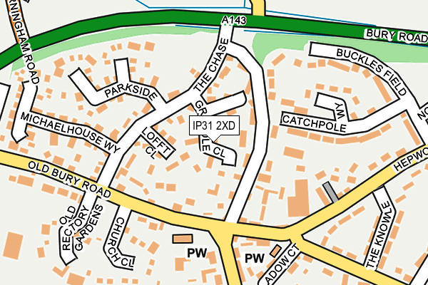 IP31 2XD map - OS OpenMap – Local (Ordnance Survey) IP31 2XD map - OS OpenMap – Local (Ordnance Survey)