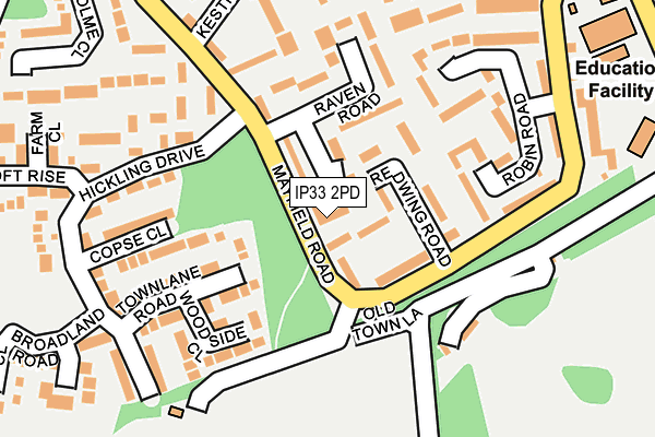 IP33 2PD map - OS OpenMap – Local (Ordnance Survey)