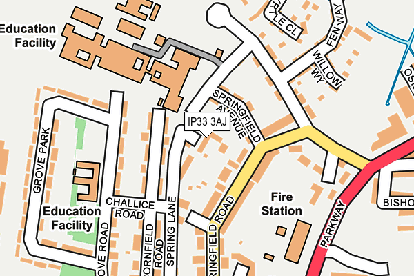IP33 3AJ map - OS OpenMap – Local (Ordnance Survey) IP33 3AJ map - OS OpenMap – Local (Ordnance Survey)
