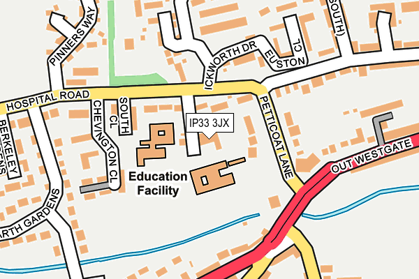 IP33 3JX map - OS OpenMap – Local (Ordnance Survey) IP33 3JX map - OS OpenMap – Local (Ordnance Survey)