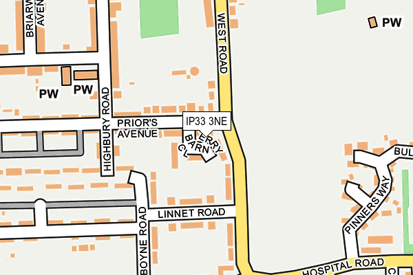 IP33 3NE map - OS OpenMap – Local (Ordnance Survey) IP33 3NE map - OS OpenMap – Local (Ordnance Survey)