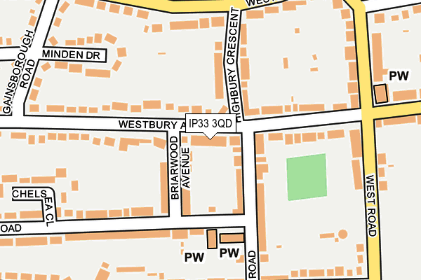 IP33 3QD map - OS OpenMap – Local (Ordnance Survey) IP33 3QD map - OS OpenMap – Local (Ordnance Survey)