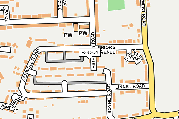 IP33 3QY map - OS OpenMap – Local (Ordnance Survey) IP33 3QY map - OS OpenMap – Local (Ordnance Survey)
