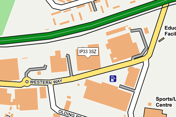 IP33 3SZ map - OS OpenMap – Local (Ordnance Survey) IP33 3SZ map - OS OpenMap – Local (Ordnance Survey)