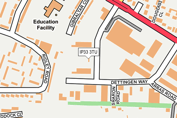 IP33 3TU map - OS OpenMap – Local (Ordnance Survey)