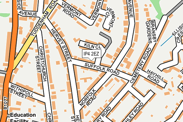 IP4 2EZ map - OS OpenMap – Local (Ordnance Survey) IP4 2EZ map - OS OpenMap – Local (Ordnance Survey)