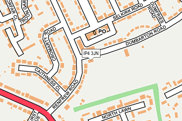 IP4 3JN map - OS OpenMap – Local (Ordnance Survey) IP4 3JN map - OS OpenMap – Local (Ordnance Survey)