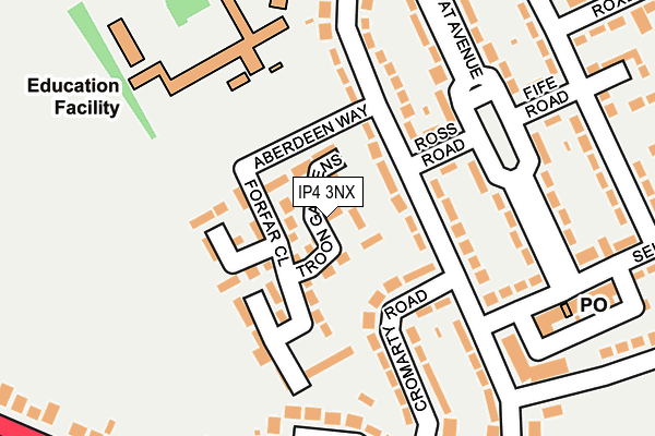 IP4 3NX map - OS OpenMap – Local (Ordnance Survey) IP4 3NX map - OS OpenMap – Local (Ordnance Survey)
