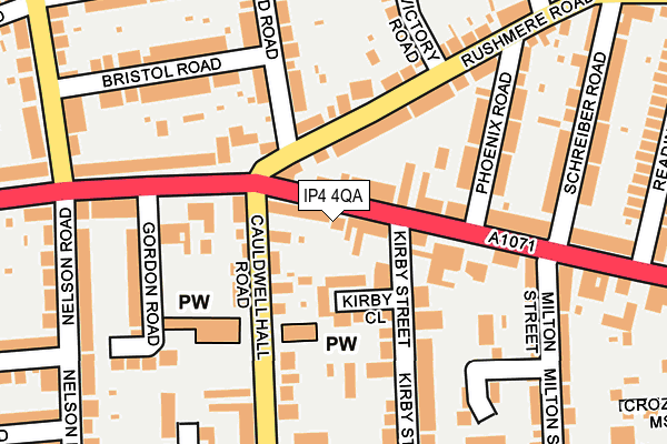 IP4 4QA map - OS OpenMap – Local (Ordnance Survey) IP4 4QA map - OS OpenMap – Local (Ordnance Survey)