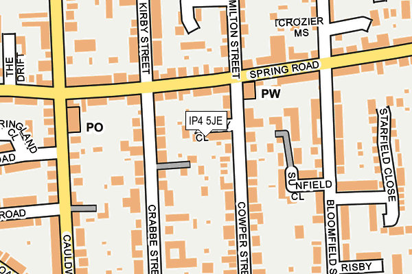 IP4 5JE map - OS OpenMap – Local (Ordnance Survey) IP4 5JE map - OS OpenMap – Local (Ordnance Survey)