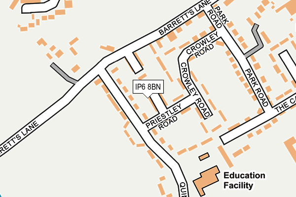 IP6 8BN map - OS OpenMap – Local (Ordnance Survey) IP6 8BN map - OS OpenMap – Local (Ordnance Survey)