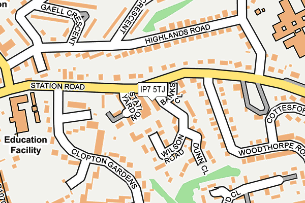 IP7 5TJ map - OS OpenMap – Local (Ordnance Survey) IP7 5TJ map - OS OpenMap – Local (Ordnance Survey)