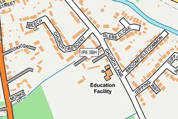 IP8 3BH map - OS OpenMap – Local (Ordnance Survey) IP8 3BH map - OS OpenMap – Local (Ordnance Survey)