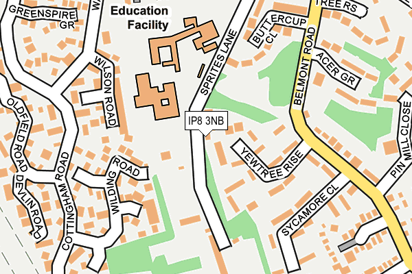 IP8 3NB map - OS OpenMap – Local (Ordnance Survey) IP8 3NB map - OS OpenMap – Local (Ordnance Survey)