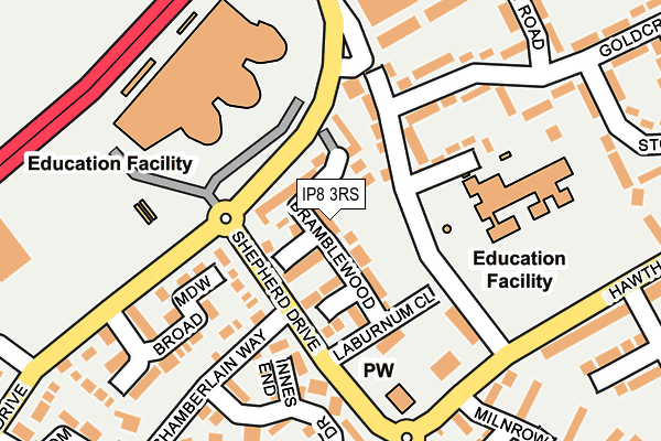 IP8 3RS map - OS OpenMap – Local (Ordnance Survey) IP8 3RS map - OS OpenMap – Local (Ordnance Survey)