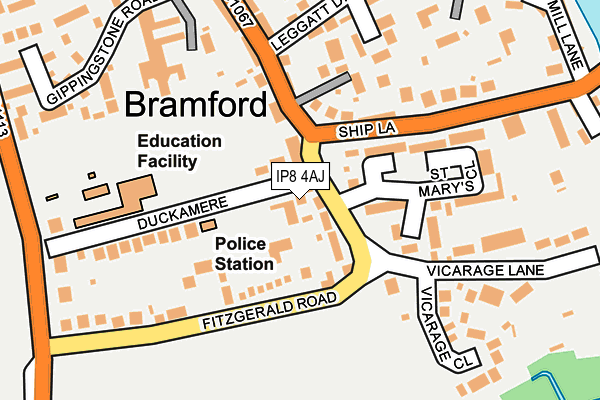 IP8 4AJ map - OS OpenMap – Local (Ordnance Survey) IP8 4AJ map - OS OpenMap – Local (Ordnance Survey)