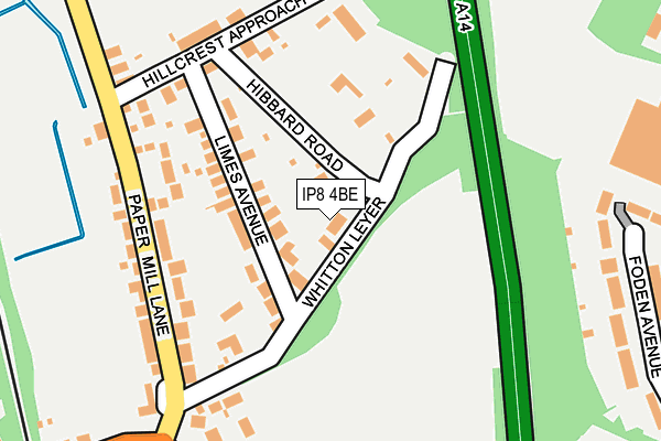 IP8 4BE map - OS OpenMap – Local (Ordnance Survey) IP8 4BE map - OS OpenMap – Local (Ordnance Survey)