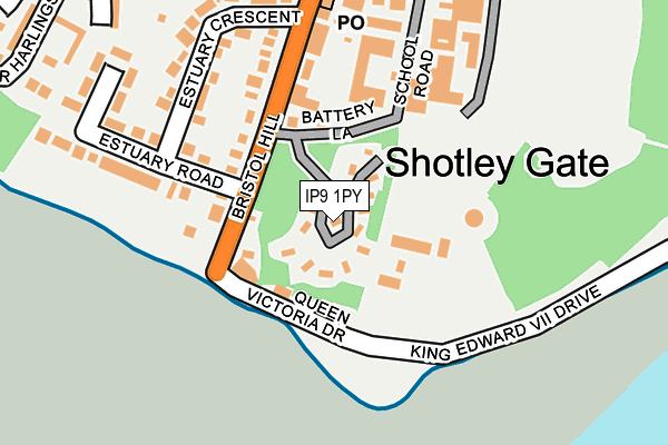 IP9 1PY map - OS OpenMap – Local (Ordnance Survey)