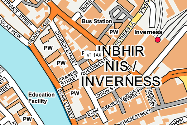 IV1 1AX map - OS OpenMap – Local (Ordnance Survey) IV1 1AX map - OS OpenMap – Local (Ordnance Survey)