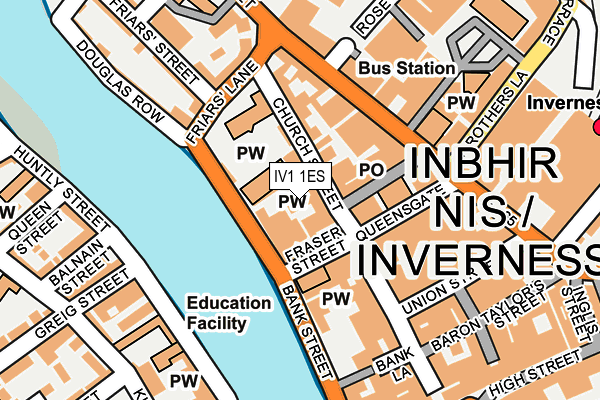 IV1 1ES map - OS OpenMap – Local (Ordnance Survey)