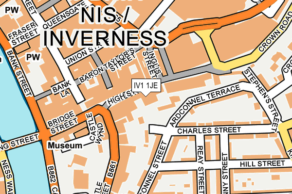 IV1 1JE map - OS OpenMap – Local (Ordnance Survey) IV1 1JE map - OS OpenMap – Local (Ordnance Survey)
