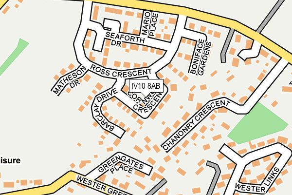 IV10 8AB map - OS OpenMap – Local (Ordnance Survey)