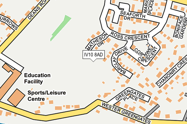 IV10 8AD map - OS OpenMap – Local (Ordnance Survey)