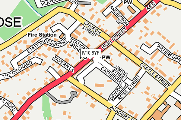 IV10 8YF map - OS OpenMap – Local (Ordnance Survey) IV10 8YF map - OS OpenMap – Local (Ordnance Survey)