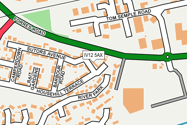 IV12 5AX map - OS OpenMap – Local (Ordnance Survey) IV12 5AX map - OS OpenMap – Local (Ordnance Survey)