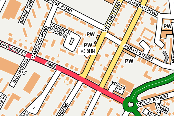 IV3 8HN map - OS OpenMap – Local (Ordnance Survey) IV3 8HN map - OS OpenMap – Local (Ordnance Survey)