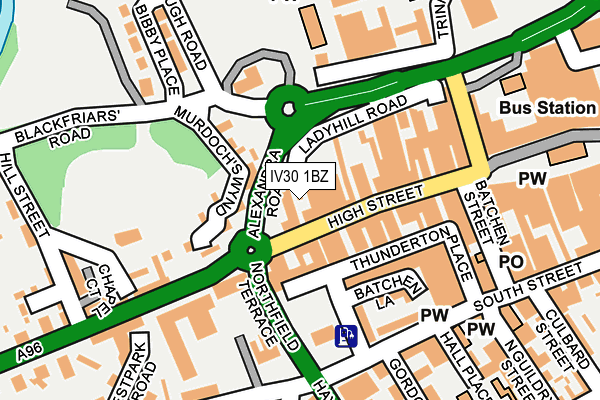 IV30 1BZ map - OS OpenMap – Local (Ordnance Survey) IV30 1BZ map - OS OpenMap – Local (Ordnance Survey)