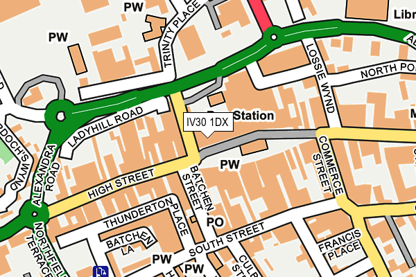 IV30 1DX map - OS OpenMap – Local (Ordnance Survey) IV30 1DX map - OS OpenMap – Local (Ordnance Survey)