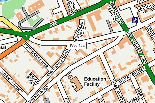 IV30 1JE map - OS OpenMap – Local (Ordnance Survey) IV30 1JE map - OS OpenMap – Local (Ordnance Survey)