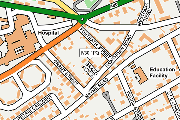 IV30 1PQ map - OS OpenMap – Local (Ordnance Survey) IV30 1PQ map - OS OpenMap – Local (Ordnance Survey)