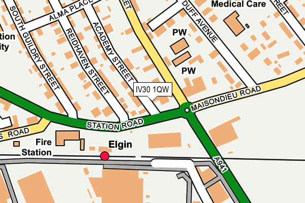 IV30 1QW map - OS OpenMap – Local (Ordnance Survey) IV30 1QW map - OS OpenMap – Local (Ordnance Survey)