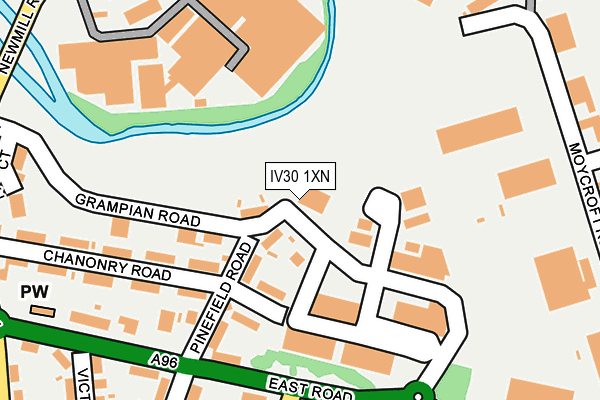 IV30 1XN map - OS OpenMap – Local (Ordnance Survey) IV30 1XN map - OS OpenMap – Local (Ordnance Survey)