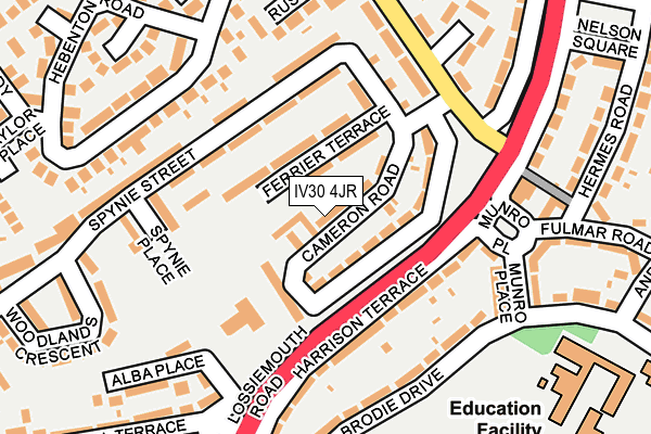 IV30 4JR map - OS OpenMap – Local (Ordnance Survey) IV30 4JR map - OS OpenMap – Local (Ordnance Survey)