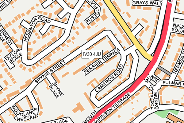 IV30 4JU map - OS OpenMap – Local (Ordnance Survey) IV30 4JU map - OS OpenMap – Local (Ordnance Survey)