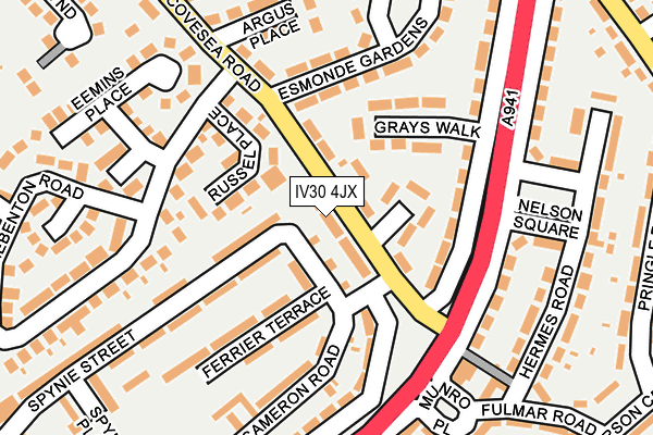 IV30 4JX map - OS OpenMap – Local (Ordnance Survey) IV30 4JX map - OS OpenMap – Local (Ordnance Survey)
