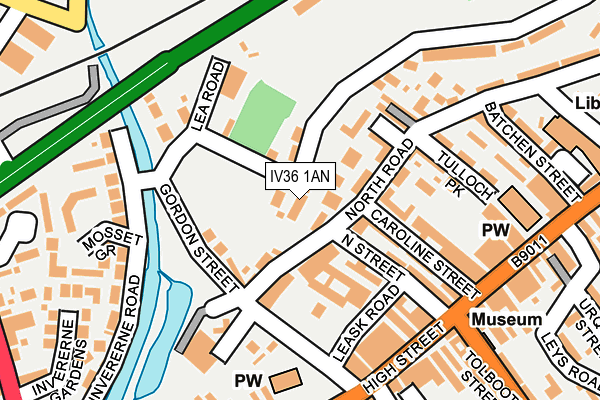 IV36 1AN map - OS OpenMap – Local (Ordnance Survey) IV36 1AN map - OS OpenMap – Local (Ordnance Survey)