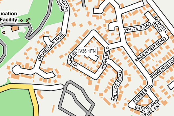 IV36 1FN map - OS OpenMap – Local (Ordnance Survey) IV36 1FN map - OS OpenMap – Local (Ordnance Survey)