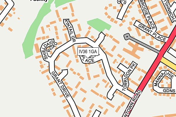 IV36 1GA map - OS OpenMap – Local (Ordnance Survey) IV36 1GA map - OS OpenMap – Local (Ordnance Survey)