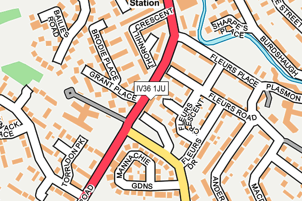 IV36 1JU map - OS OpenMap – Local (Ordnance Survey) IV36 1JU map - OS OpenMap – Local (Ordnance Survey)