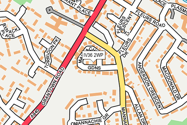 IV36 2WP map - OS OpenMap – Local (Ordnance Survey) IV36 2WP map - OS OpenMap – Local (Ordnance Survey)