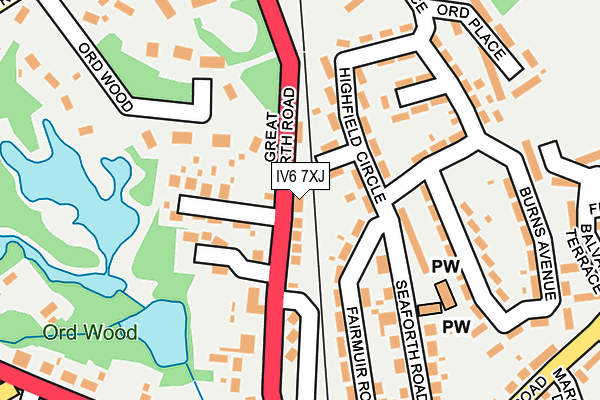 IV6 7XJ map - OS OpenMap – Local (Ordnance Survey) IV6 7XJ map - OS OpenMap – Local (Ordnance Survey)